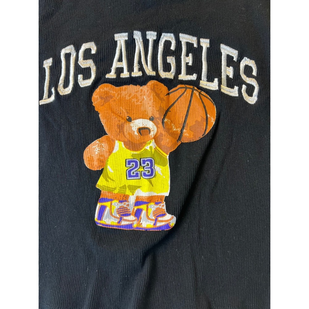 Los Angeles Lakers Teddy Bear Basketball Long Sleeve‎ Shirt Kids Sz S